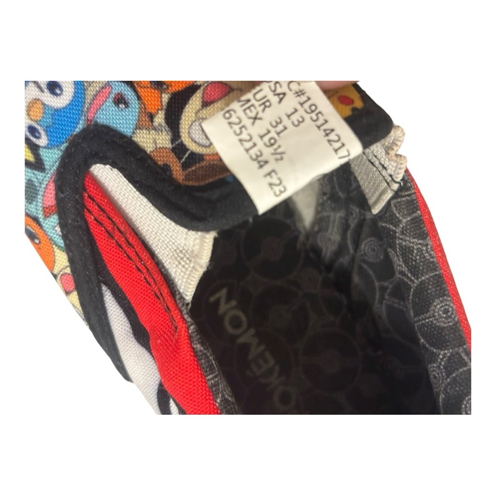 Pokemon Round Up Red and Black Kids Low Top Slip On Canvas Sneakers Size 13 - Picture 5 of 11